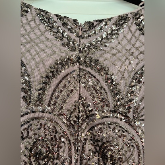 Mauve Mid-Length Beaded Dress 10P EUC Worn Once - Picture 3 of 6